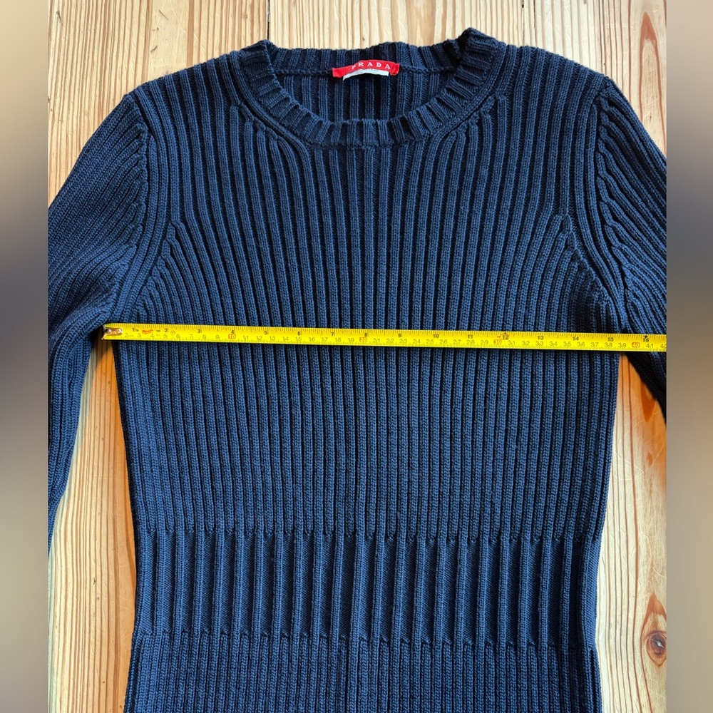 Prada Dark Blue Ribbed Sweater - Picture 5 of 7